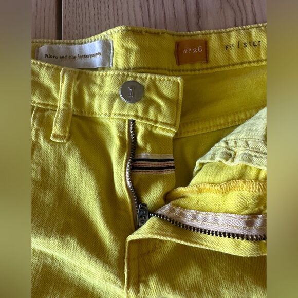Anthropologie Pilcro & the Letterpress rolled yellow denim shorts size 26 - Picture 3 of 6